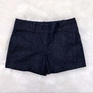Ann Taylor Signature Dark Blue Chambray Shorts-NWOT-Sz 2
